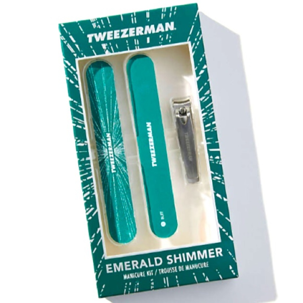 NEW Limited Edition Tweezerman Manicure Set, Emerald Shimmer